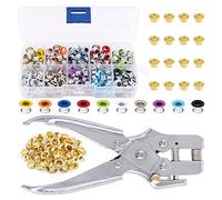 Swpeet 401 Stk Ösen Ösenzange Set,Ösenzange mit Tülle Ösen Scheiben(Innen-Ø 19mm),Grommet Werkzeug Kit mit Aufbewahrungsbox Locheisen & Einschlagstempel Ösen Sets für Leder und Stoffgürtel Kleidung
