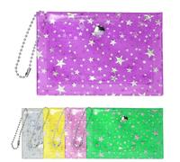 Swpeet 5 Stück 5 Farben 4,5 x 3,1 Zoll PVC Geldbörse, Lippenstift-Etui mit Schlüsselanhänger, vertikale klare Lippenstift Tasche, Organizer-Kosmetiktaschen für Handtasche, wasserdichte Geldbörsen