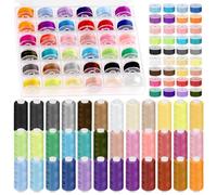 Swpeet 72Pcs 36 Farben Spulen Nähgarn Kit, vorgewickelte Spulen und Fadenspulen pro Polyester Nähgarn Spulen für Nähmaschine, Nähzubehör für Hand, Reise, DIY und Zuhause