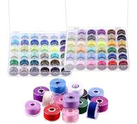 Swpeet 72Pcs 72 Farben Polyester vorgewickelte Spulen Nähset mit Spule Box, Nähfaden Spulen, vorgewickelte Spulen kompatibel mit Bruder/Babylock/Janome/Elna/Sänger Stickmaschine, Größe A