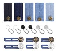 Swpeet Expander Button Silikon Extender Button, 17Pcs 3 Arten Bundverlängerer Knopfverlängerer und Metall Kragenverlängerer mit Halsknopfverlängerer Sortiment Kit