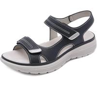 SWZEC orthopadische schuhe - orthopädische sandalen damen (Schwarz,42)