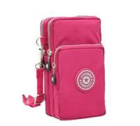 Sxhlseller Modische Cross-Body-Handy-Umhängetasche für Frauen und Mädchen, Handgelenk-Geldbörse, Sicherer Reißverschluss, Verstellbarer Schultergurt, Ideal für die Aufbewahrung von Kosmetika (Rot)