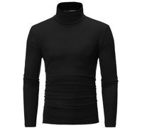 Sxiwei Thermo Unterwäsche Unterhemd Herren Thermoshirt Langarm Pullover Funktionsunterwäsche Slim Fit Warm Tops Oberteil Schwarz S