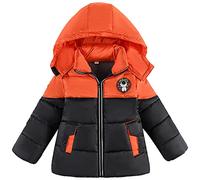 SXSHUN Jungen Winterjacke mit Kapuze Warm Winddicht Wintermantel Kapuzenjacke Kinder Kapuzenparka Kälteschutz Fleecejacke, Rot, 116-122