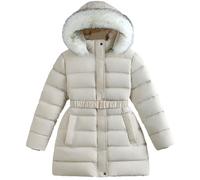 SXSHUN Winterjacke Mädchen Steppjacke Kinder Gefüttert Jacke mit Kapuze Winddichte Outdoorjacke