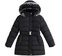 SXSHUN Winterjacke Mädchen Steppjacke Kinder Gefüttert Jacke mit Kapuze Winddichte Outdoorjacke