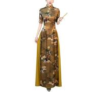 SXTYYH Ao Dai Vietnam-Damenkleid Traditionell Chinesische Kleider Schlank Cheongsam-Kleid for Frauen Qipao-Kleid Mode Hanfu for Show(XL)