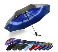 SY Compact Reise-Regenschirm, Automatikschirm, winddicht, leicht, unzerbrechlich, hochrentabel, direkt aus der Fabrik, Planet, 38 inches x 22 inches