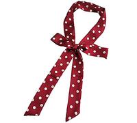 SYAYA Damen-Fliege, zum Selbstbinden, lange Fliege - Band Choker für Damen-Uniform oder Cosplay, T-Shirt zum Schulabschluss, W-B-T1, red dot