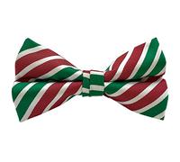 SYAYA Formelle Smokingfliege, gepunktet, für Teenager, Jungen, vorgebunden, klassische Smokingfliege für Vater oder Ostern, M-B-T1, Grün, Weiß, Rot - gestreift, Einheitsgröße