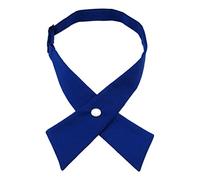 W-B-T2 Fliege, vorgebunden, gekreuzte Krawatte für Schulmädchen, Uniform, Krawatte, Cosplay, T-Shirt, Valentinstagsgeschenk, Königsblau, Einheitsgröße