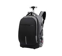 SYDARSYN Laptop Rucksack mit Rollen Trolley Schulrucksack Schultasche Tagesrucksack Schwarz Laptoptasche mit USB Ladeanschluss Business Notebook Tasche für Frauen Männer