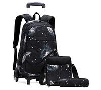 SYDARSYN Trolley Rucksäcke Rollen Rucksack Schulranzen mit 6 Rädern Kinder Schulrucksack Reisen für Mädchen Jungen Schultaschen Schultrolley Kinderrucksäcke mit Federmäppchen