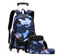SYDARSYN Trolley Rucksäcke Rollen Rucksack Schulranzen mit 6 Rädern Kinder Schulrucksack Reisen für Mädchen Jungen Schultaschen Schultrolley Kinderrucksäcke mit Federmäppchen
