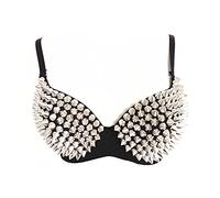 Syfinee Sexy BH für Damen, metallische Spikes, Nieten-BH, Punk, Push-Up-Tops, Unterwäsche für Party, Club, Raves, Sport