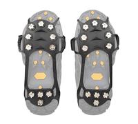 SYFUNLV Steigeisen Schuhspikes mit 11 Edelstahl Zähne Noppen rutschfest Ice Klampen,Eisspikes,Schuhkralle,Grödel, Spikes,Schneekette für Schuhe Sicherer Beim Bergsteigen Klettern Wandern (S)