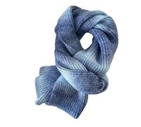 SYLALE Schal Damen 1 Stück Regenbogen Gestrickter Wollschal Mit Farbverlauf Warmer Hals Damen Schal Blau