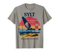 Sylt Schleswig-Holstein Leuchtturm Windsurfen T-Shirt