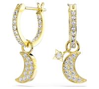 Symbolica Drop-Ohrhänger, Rundschliff, Mond, Weiß, 18K goldbeschichtet OS