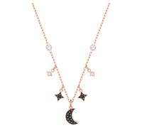 Symbolica Halskette, Mond und Stern, Schwarz, Roségold-Legierungsschicht OS