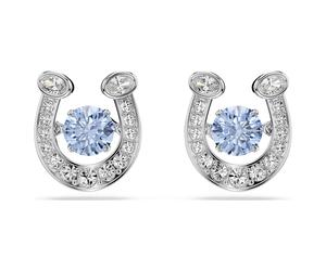 Symbolica Ohrstecker, Rundschliff, Pavé, Hufeisen, Blau, Rhodiniert OS