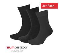 Sympatico Tagessocke Basic Line (Baumwolle) anthrazitgrau/schwarz - 3 Paar, Größe 39-42