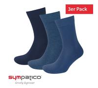 Sympatico Tagessocke Basic Line (Baumwolle) jeansblau/marineblau - 3 Paar, Größe 39-42