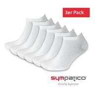Sympatico Tagessocke Sneaker Basic Line (Baumwolle) weiss - 3 Paar, Größe 39-42