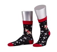 Sympatico Weihnachtssocken Damen & Herren | Bequeme Socke mit Weihnachtsmotiv | Motiv Christmas Socken aus Baumwolle | Santa, Elf, Rentier, Geschenke, Lebkuchen, Rudi | Warm & weich für Weihnachten