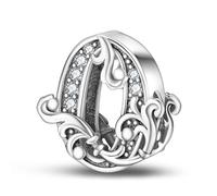 Symretie 0 1 2 3 4 5 6 7 8 9 Nummer Charms 925 Sterling Silber für Damen passt Europäische Charm-Armbänder und Halskette