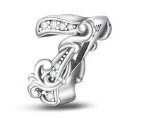 Symretie 0 1 2 3 4 5 6 7 8 9 Nummer Charms 925 Sterling Silber für Damen passt Europäische Charm-Armbänder und Halskette