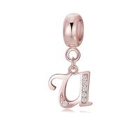 Symretie Buchstabe Charm Anhänger Damen Alphabet A-Z 925 Sterling Silber für Armband Charms Beads passend für Pandora Armband und Halskette, Kompatibel mit Europäischen Armbänder für Frauen Mädchen