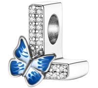 Symretie Buchstabe Charm Anhänger Damen Alphabet A-Z 925 Sterling Silber für Armband Charms Beads passend für Pandora Armband und Halskette, Kompatibel mit Europäischen Armbänder für Frauen Mädchen