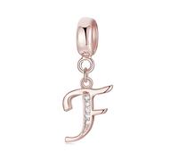 Symretie Buchstabe Charm Anhänger Damen Alphabet A-Z 925 Sterling Silber für Armband Charms Beads passend für Pandora Armband und Halskette, Kompatibel mit Europäischen Armbänder für Frauen Mädchen