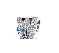 Symretie Damen Rose Gold Charm Anhänger mit Buchstaben A-Z Charms Kompatibel mit Europäischen Armbänder und Halskette