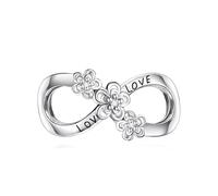 Symretie Unendlichkeit Liebe Charms 925 Sterling Silber für Europäische Armbänder und Halskette - Bead Charms Blume Perlen Geschenke für Frauen Mädchen