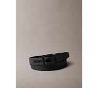 Synthetikgürtel CALVIN KLEIN "SQUARE BUCKLE 32MM REV", Herren, Gr. 95, schwarz, Web, Kunstfaser, gemustert, mehrfarbig, Gürtel, Größenverstellbar (76370210-95) schwarz
