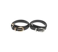 Synthetikgürtel URBAN CLASSICS "Urban Classics Chunky Buckle Loop Synthetic Leather Belt 2-Pack", Damen, Gr. L/XL, schwarz, gold, schwarz, silber, 100% Polyurethan, Gürtel (91561239-L) schwarz, gold, 
