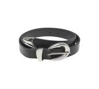Synthetikgürtel URBAN CLASSICS "Urban Classics Chunky Buckle Loop Synthetic Leather Belt", Damen, Gr. L/XL, schwarz, silber, 100% Polyurethan, Gürtel (33094322-L) schwarz, silber
