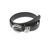 Synthetikgürtel URBAN CLASSICS "Urban Classics Chunky Multiple Loop Synthetic Leather Belt", Damen, Gr. L/XL, schwarz, silber, 100% Polyurethan, Gürtel (43972913-L) schwarz, silber