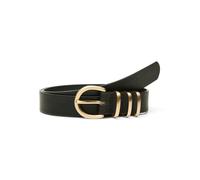 Synthetikgürtel VERO MODA "VMSVEA COATED BELT NOOS", Damen, Gr. 95, schwarz detail:brushed gold, Lederimitat, unifarben, Gürtel (71393043-95) schwarz detail:brushed gold