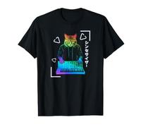Synthpop New-Wave-Musik, Katzen Synth-Japanese Synthesizer Preisgünstiges Grafik-T-Shirt