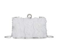 Syrads Blumen Clutch Geldbörsen für Frauen Sommer Abend Clutches Formell mit abnehmbarer Kette für Hochzeit,Weiß