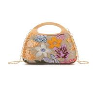 Syrads Geldbörsen für Frauen Strand Strohtasche Umhängetaschen für Frauen Pailletten Schulterhandtasche für Hochzeit,Gelb