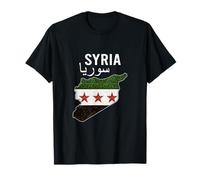Syrien Flagge und Karte Damaskus Stolz Erbe Design Liebe Syrien T-Shirt