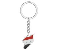 Syrien-Schlüsselanhänger mit Flagge - Schmuck Gold und Silber - Geschenke für Frauen, silber, One size