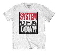 System of a Down - T-Shirt # L Unisex White # Triple Stack Box