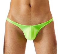 Sywiyi Herren Badehose String Tanga Badeslip Kurz Eng Mini Slip Nylon Schwimmhose Thongs Trunks Sommer Bademode Stretch Low Rise Neon Grün M