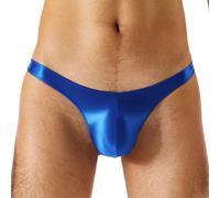 Sywiyi Herren Badehose String Tanga Badeslip Kurz Eng Mini Slip Schwimmhose Thongs Trunks Sommer Bademode Stretch Low Rise Blau M